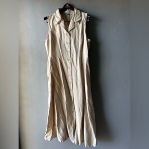 Jennifer Eden Beige Button Up Dress ~ Size 16